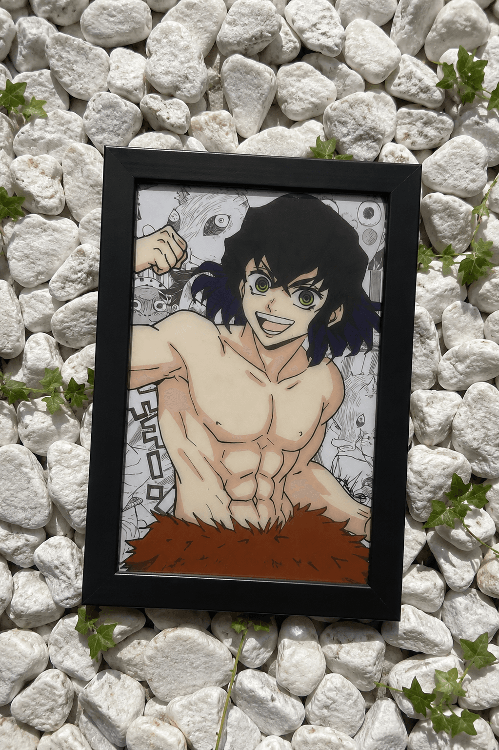 Inosuke Hashibira acrylfestmény