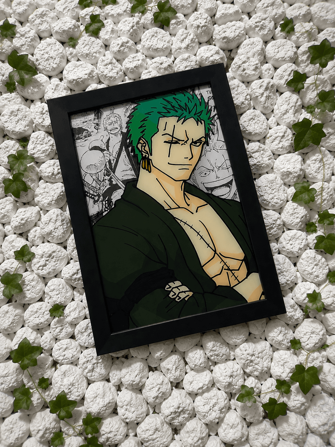 Zoro Roronoa acrylfestmény
